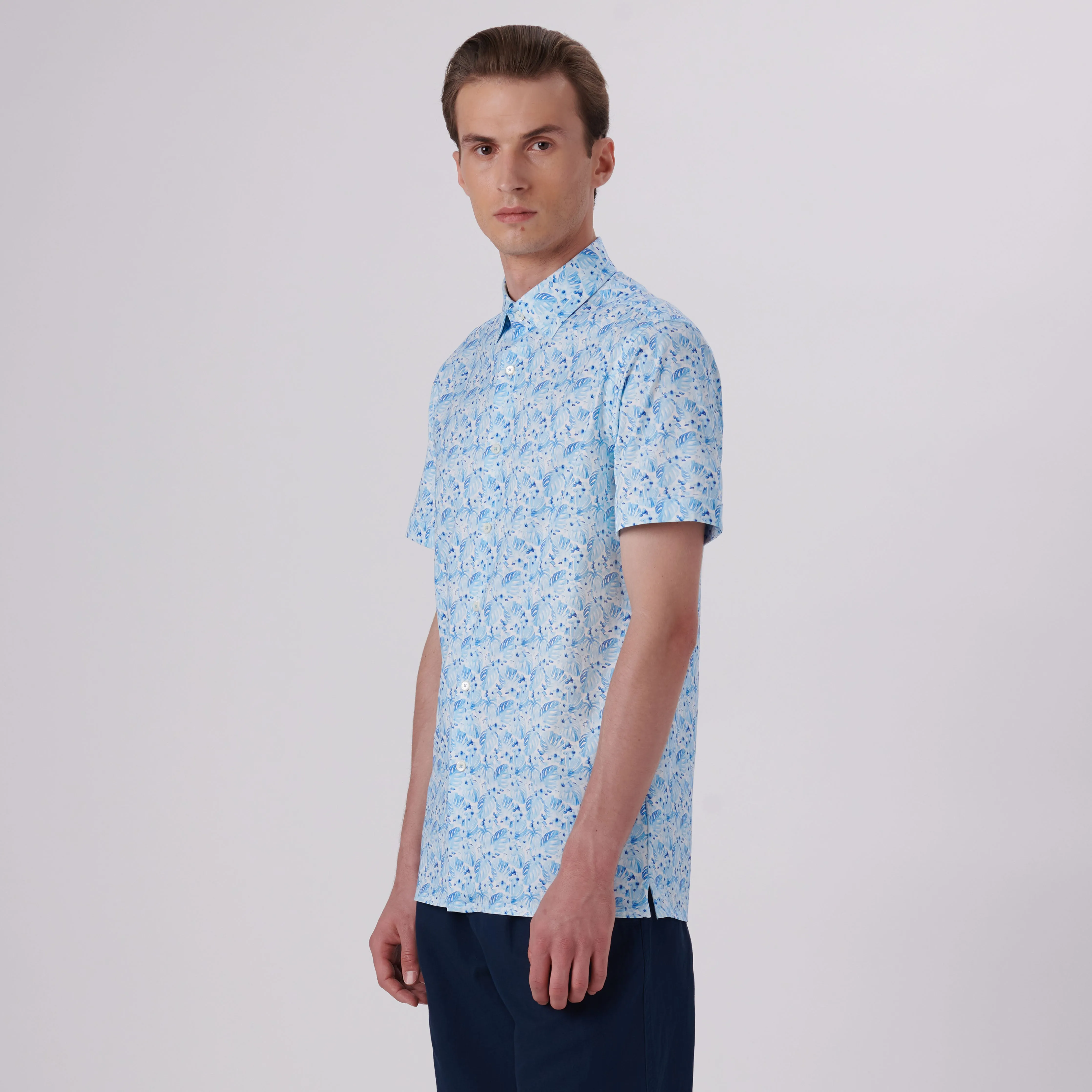 Milo Leaf Print OoohCotton Short Sleeve Shirt