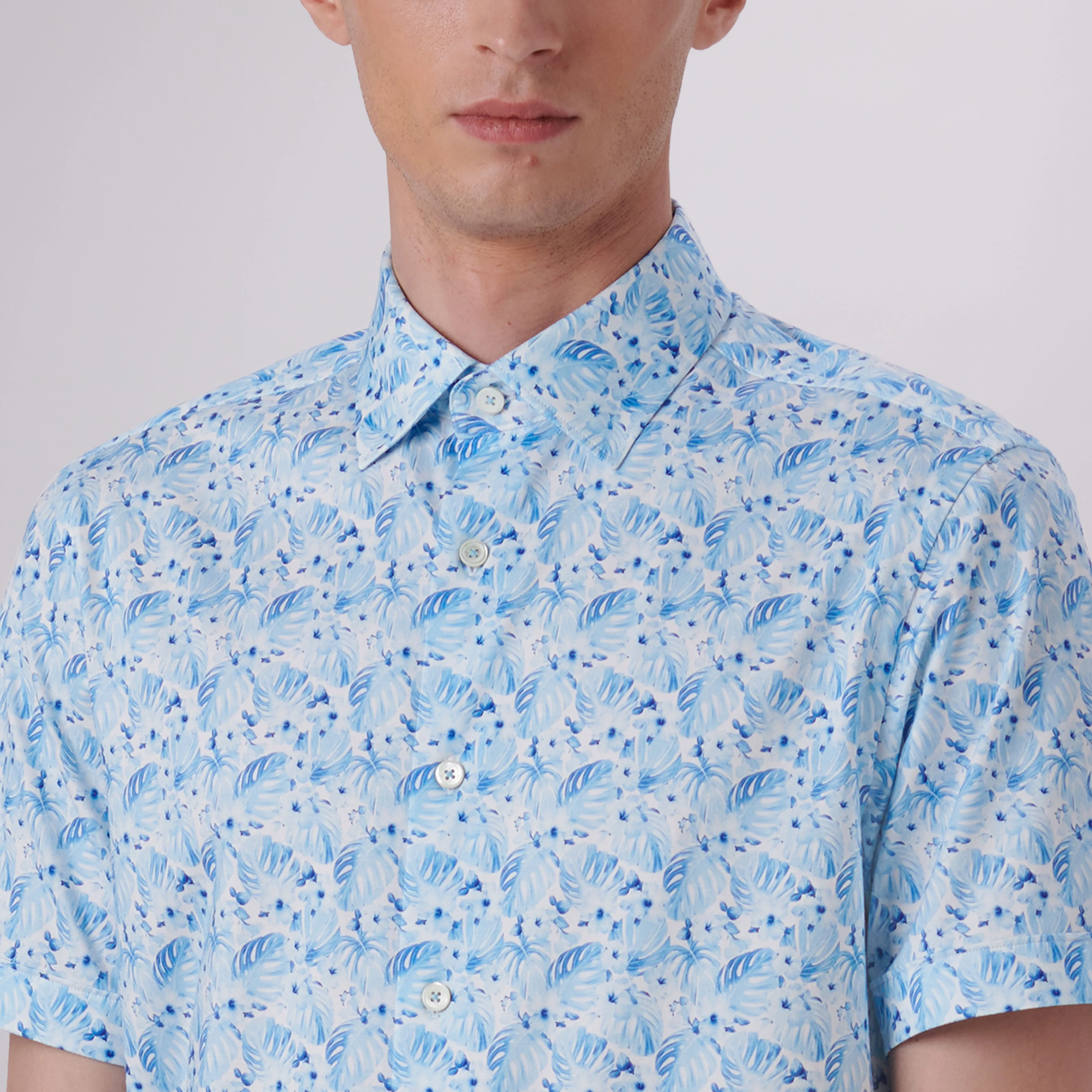 Milo Leaf Print OoohCotton Short Sleeve Shirt