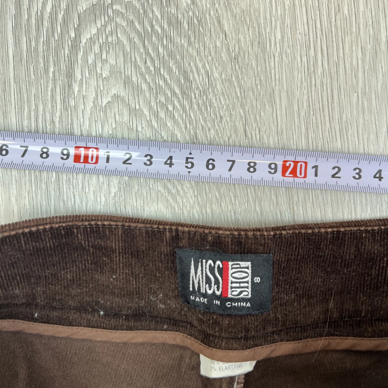 Miss Shop Womens Brown Corduroy Straight Pants Size 8