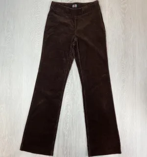 Miss Shop Womens Brown Corduroy Straight Pants Size 8