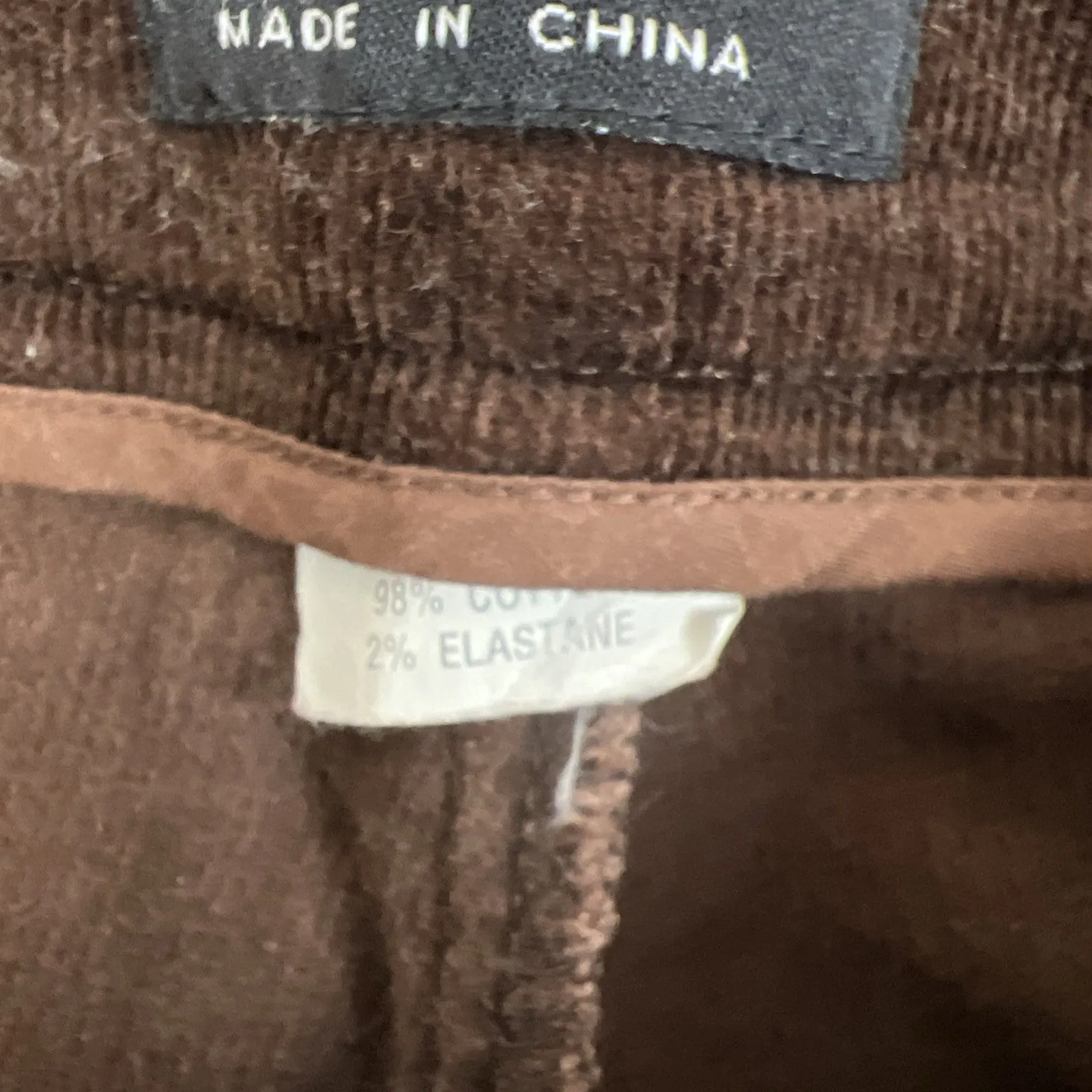 Miss Shop Womens Brown Corduroy Straight Pants Size 8