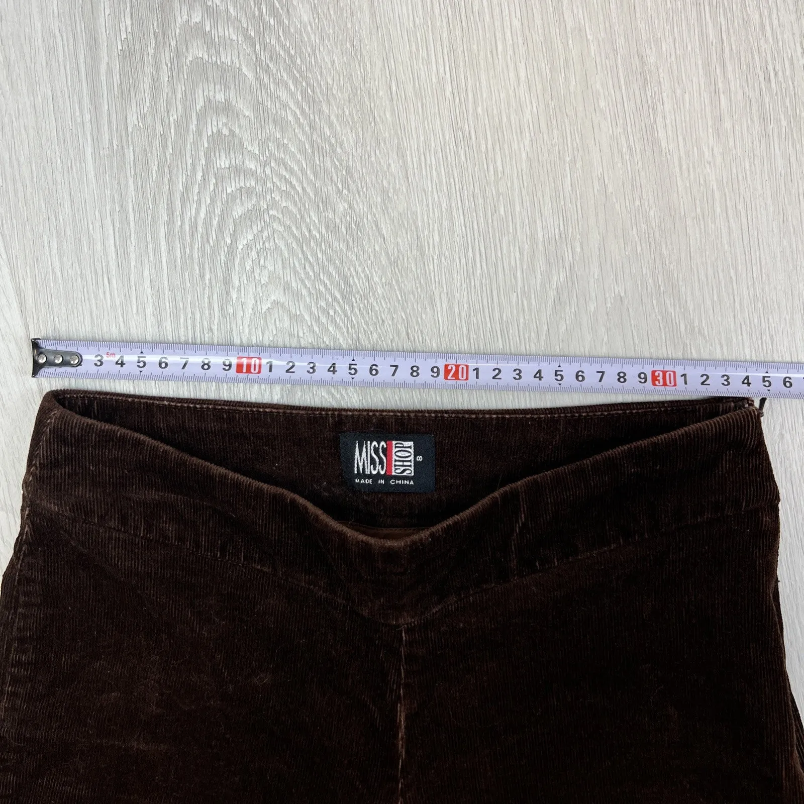 Miss Shop Womens Brown Corduroy Straight Pants Size 8