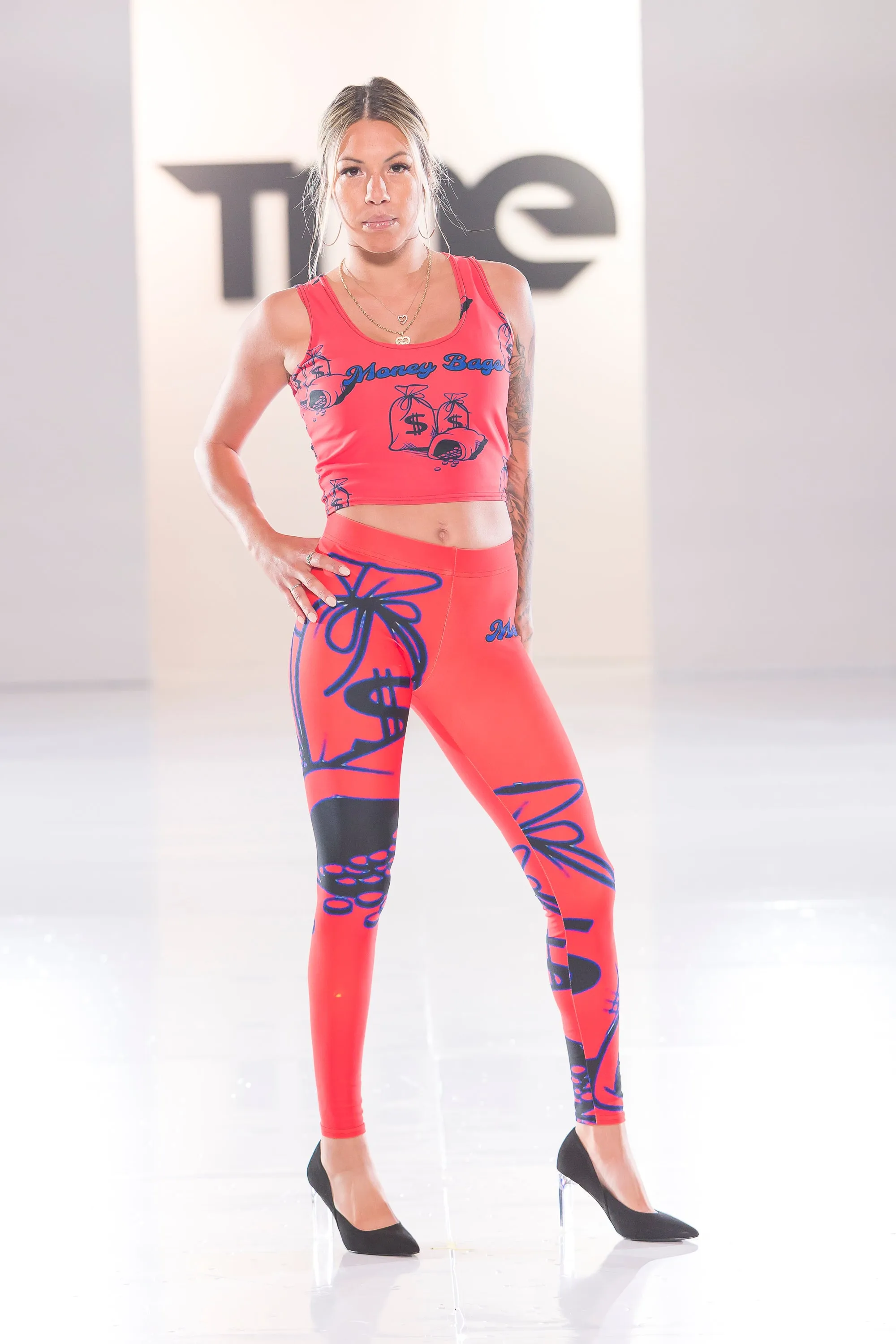 Money Bags Leggings  - Red