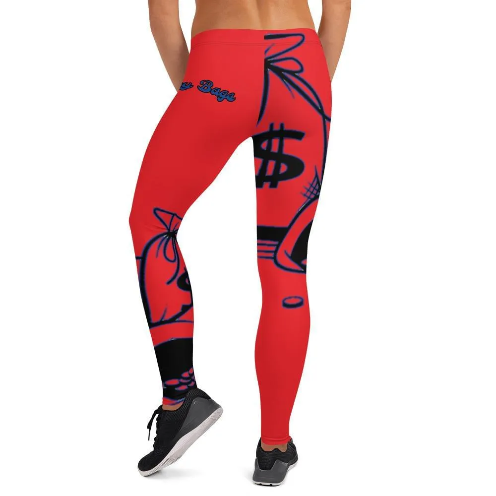 Money Bags Leggings  - Red