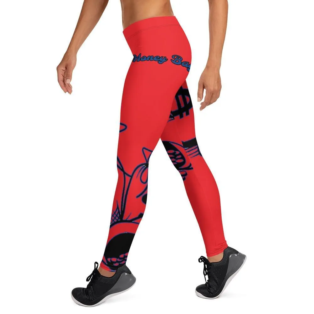 Money Bags Leggings  - Red