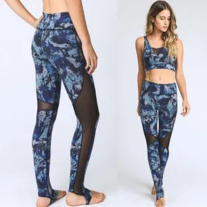 MONO B Blue Stirrup Yoga Leggings - AP1667