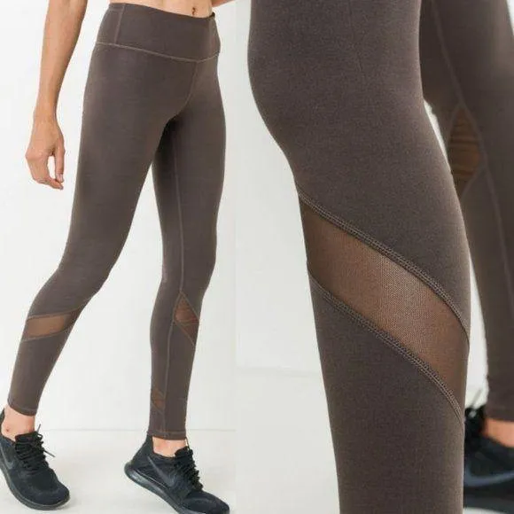 Mono B Brown Mesh Yoga Leggings - AP1324