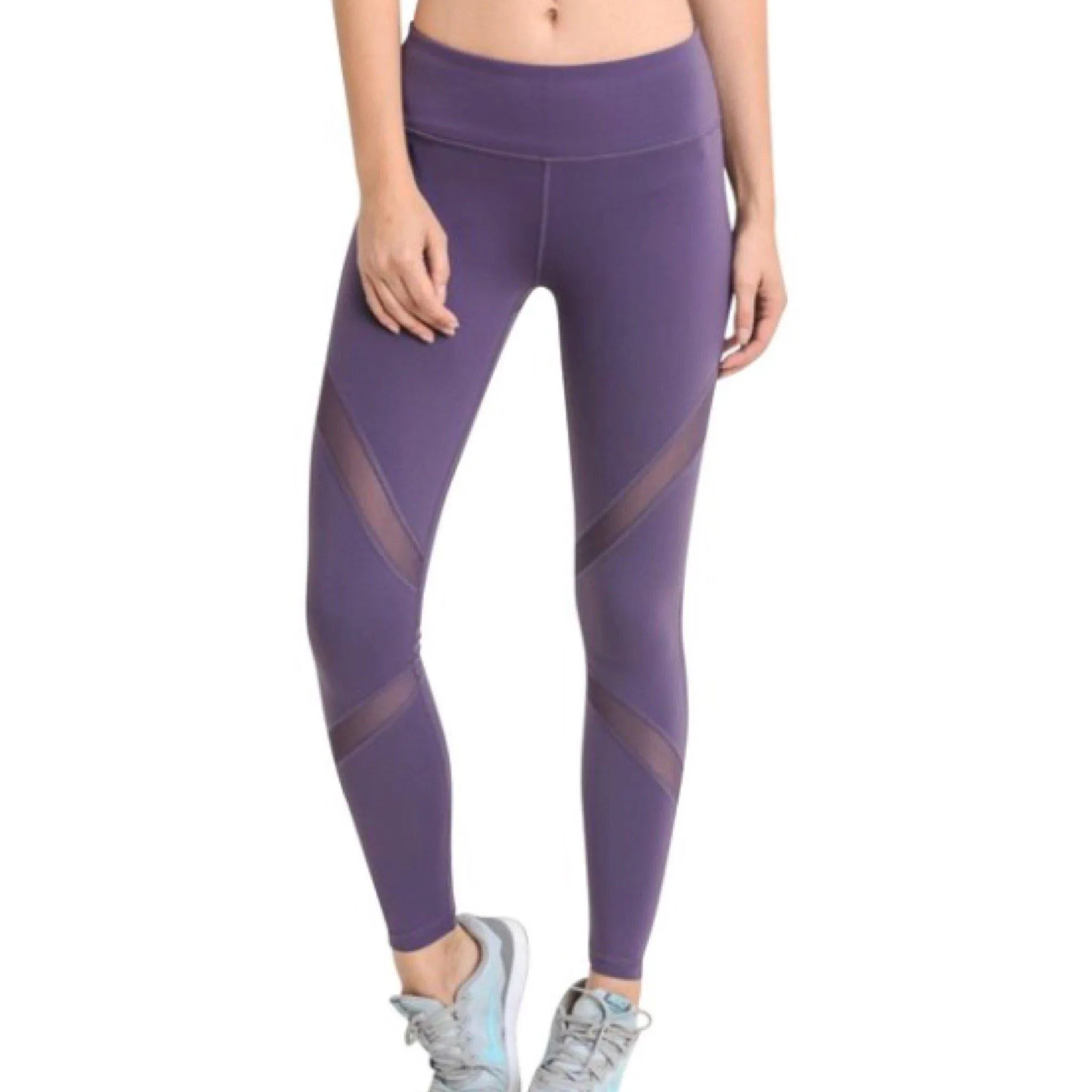 Mono B Brown Mesh Yoga Leggings - AP1324