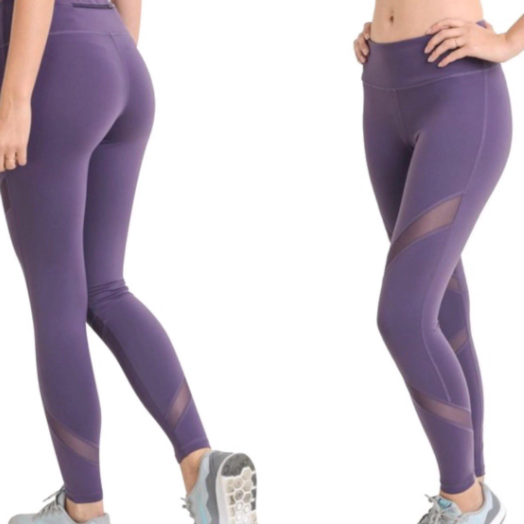 Mono B Brown Mesh Yoga Leggings - AP1324