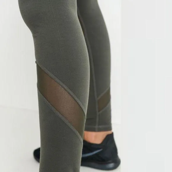 Mono B Brown Mesh Yoga Leggings - AP1324