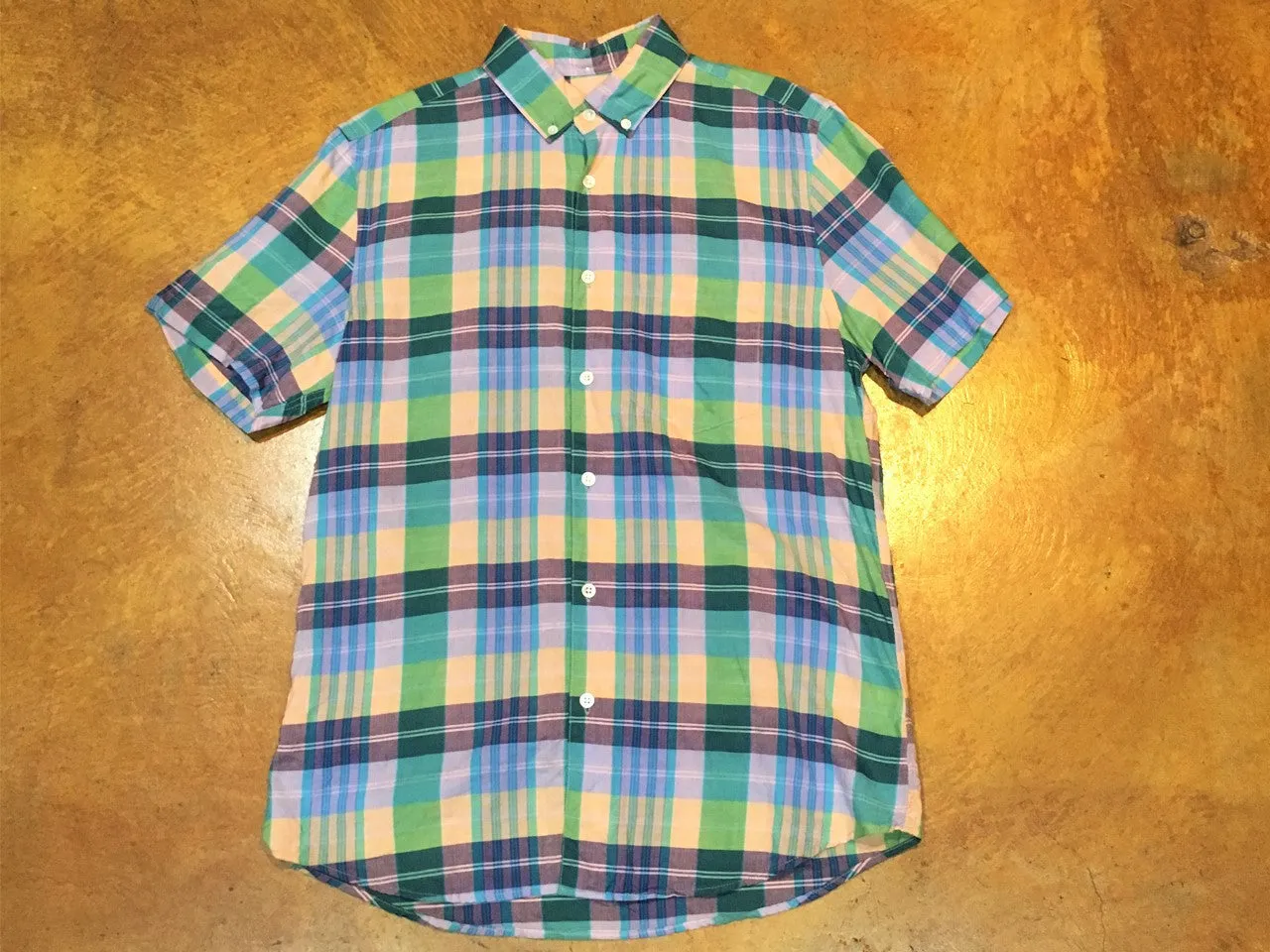 MST0019 Steven Alan Short Sleeve Single Needle Shirt Purple Multi