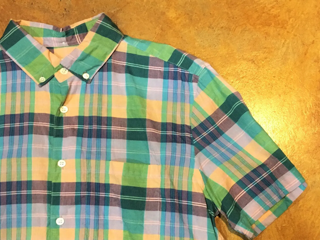 MST0019 Steven Alan Short Sleeve Single Needle Shirt Purple Multi