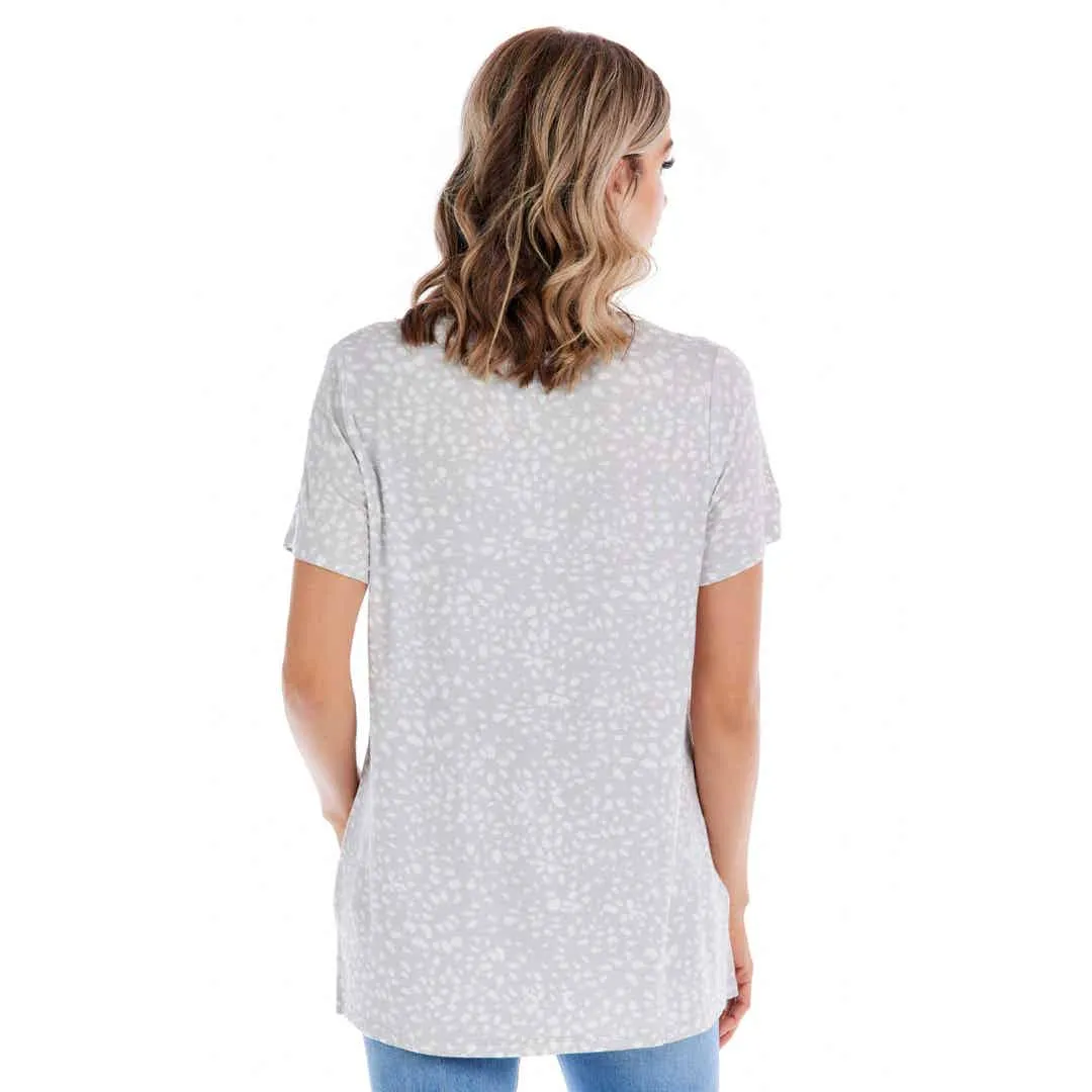 Mud Pie Minah V-Neck Tee - Gray