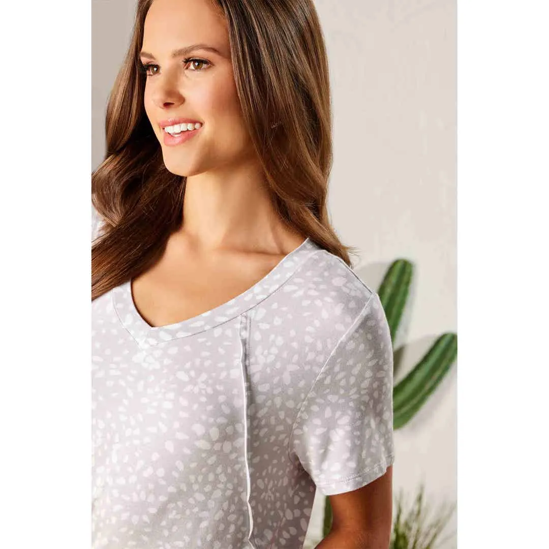 Mud Pie Minah V-Neck Tee - Gray