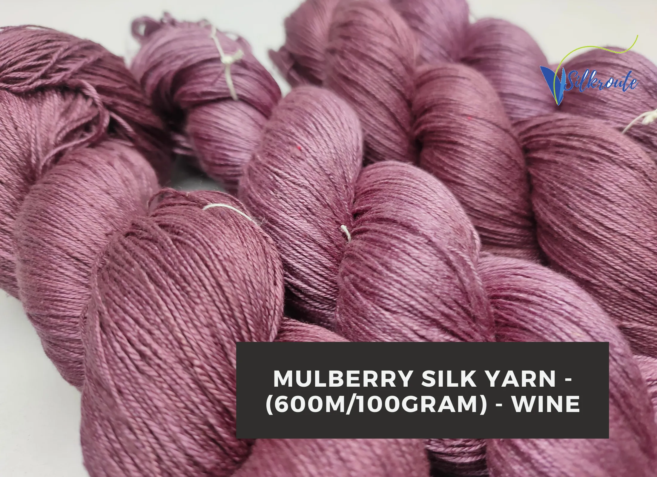 Mulberry Silk Yarn - 600M/100Gram - Wine