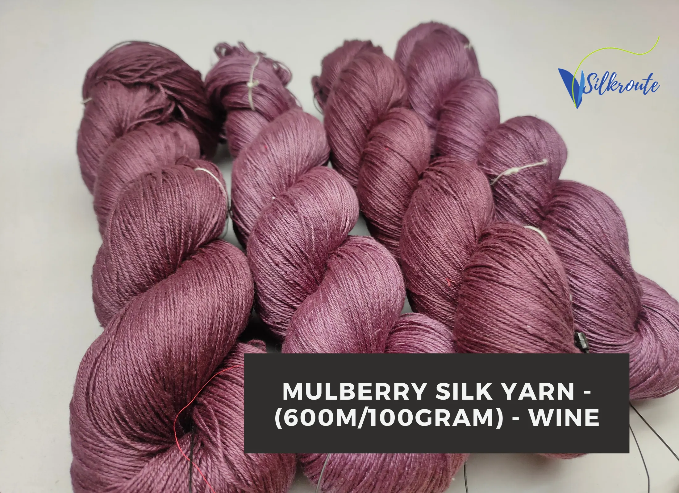 Mulberry Silk Yarn - 600M/100Gram - Wine