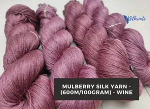 Mulberry Silk Yarn - 600M/100Gram - Wine