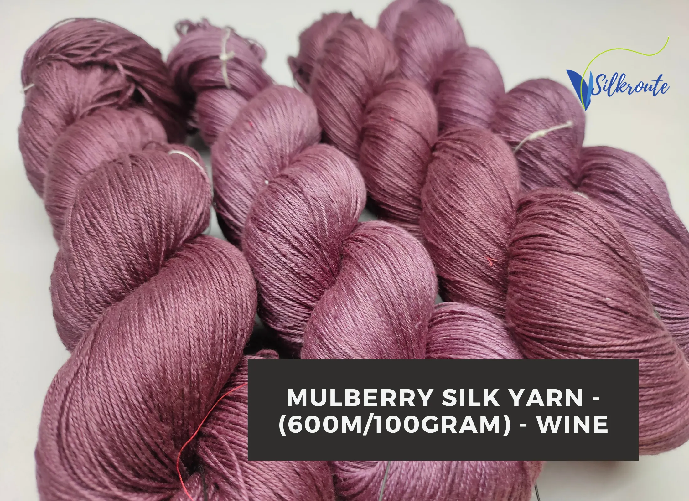 Mulberry Silk Yarn - 600M/100Gram - Wine