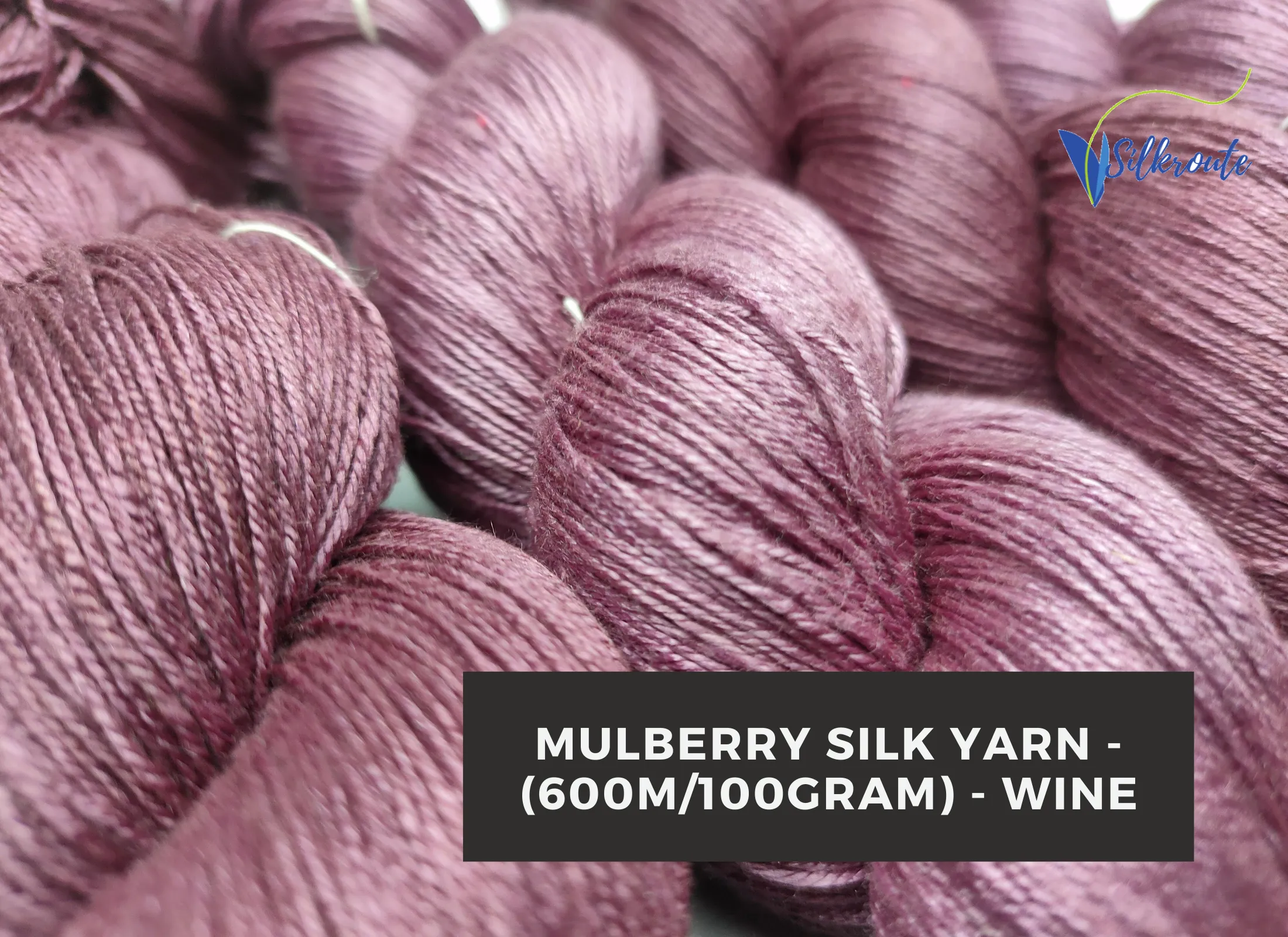 Mulberry Silk Yarn - 600M/100Gram - Wine