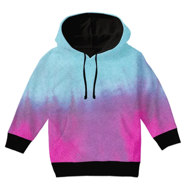 Multicolored Gradient Tie Dye Kids Hoodie