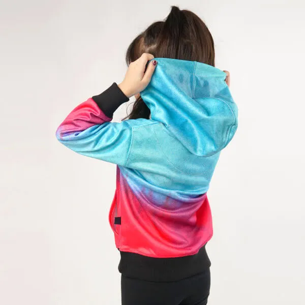 Multicolored Gradient Tie Dye Kids Hoodie