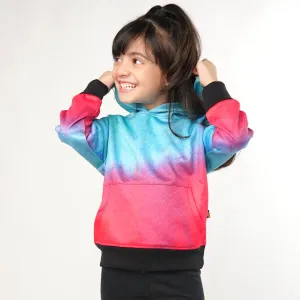 Multicolored Gradient Tie Dye Kids Hoodie