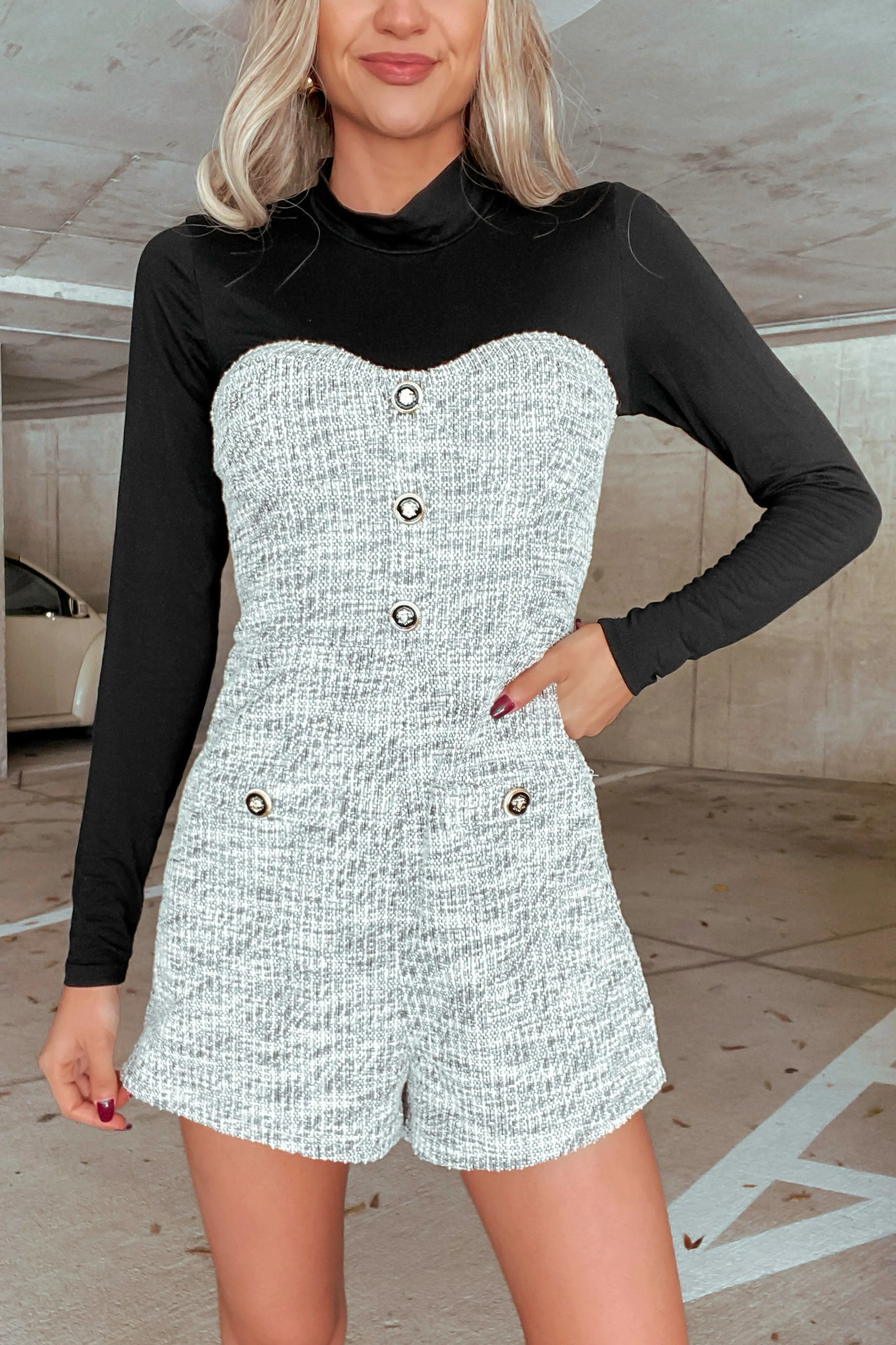 MuMu Mock Neck Bodysuit -Black