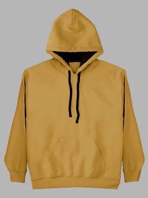 Mustard Plain Cotton Hoodie for Men & Women