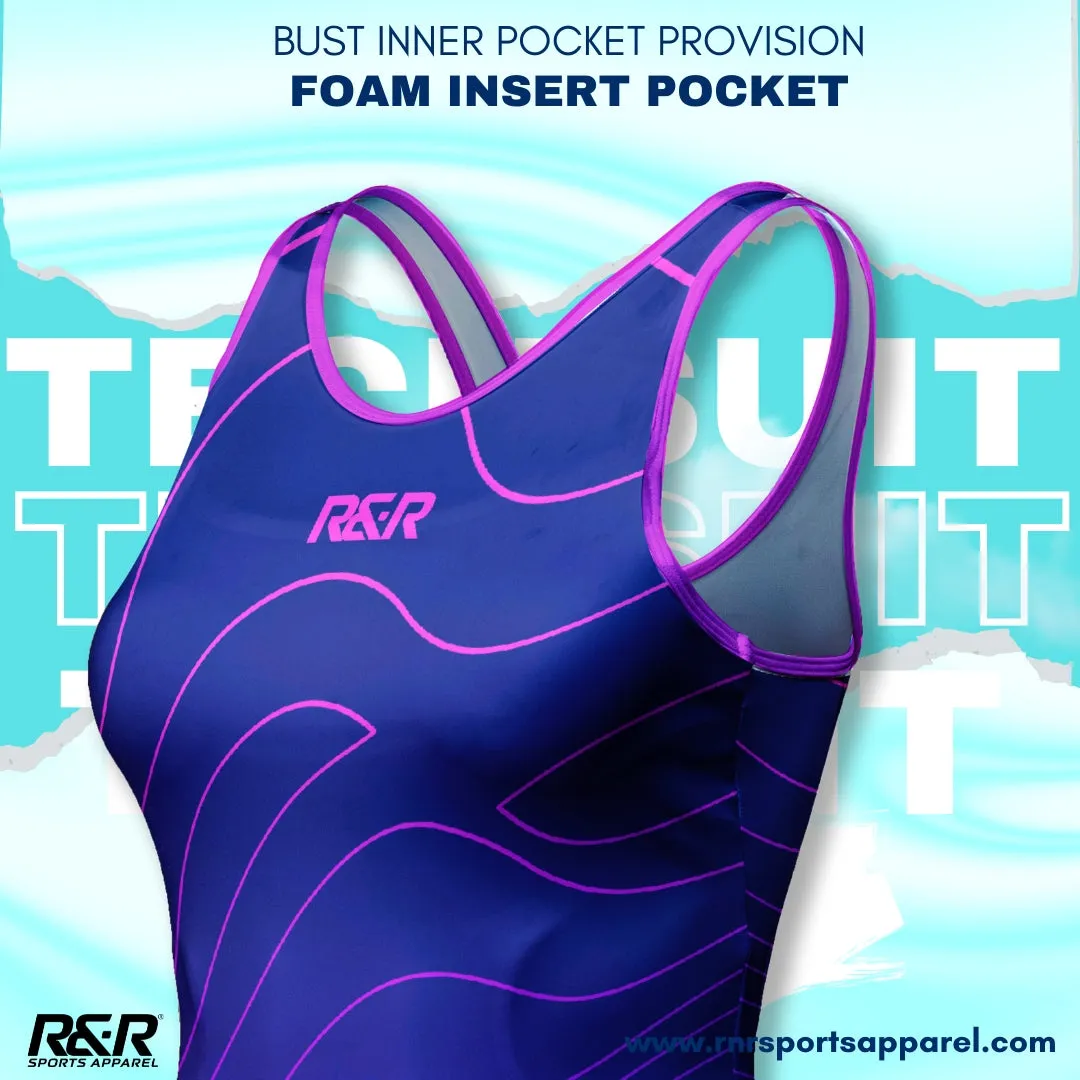 Mystic Purple Women's Open Back Kneeskin Tech Suit Swimsuit