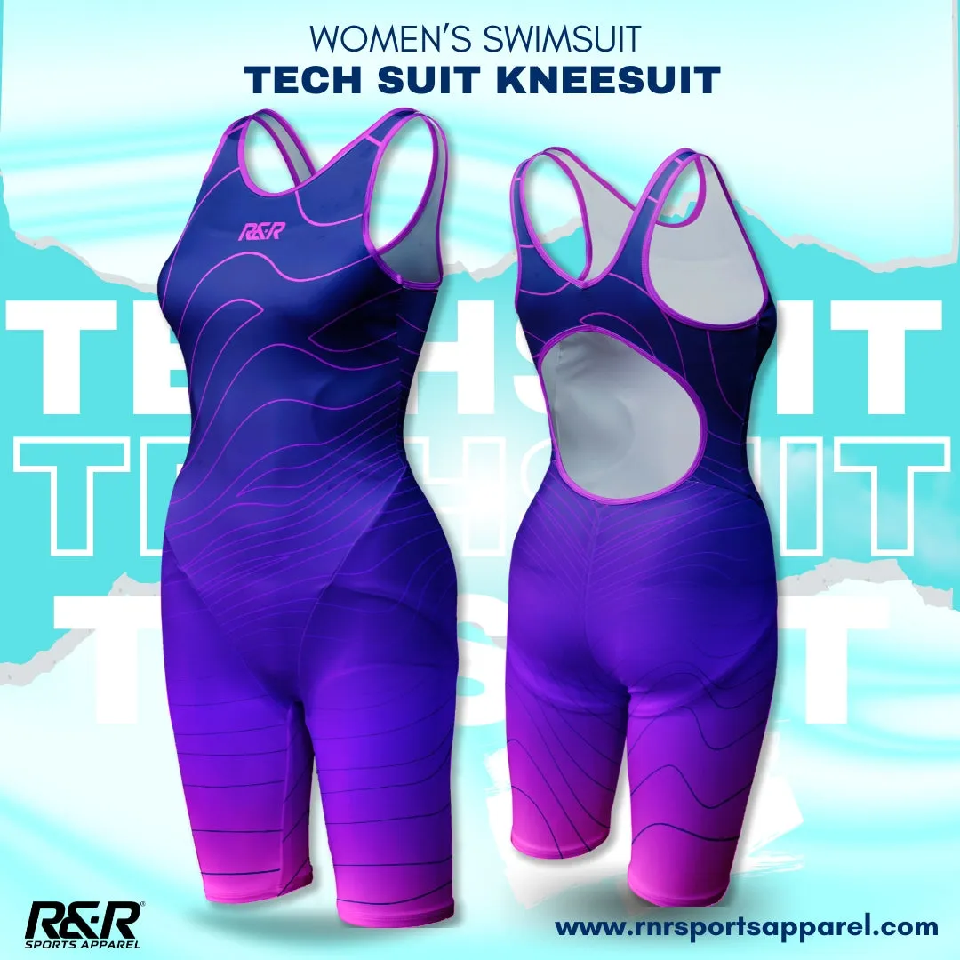 Mystic Purple Women's Open Back Kneeskin Tech Suit Swimsuit