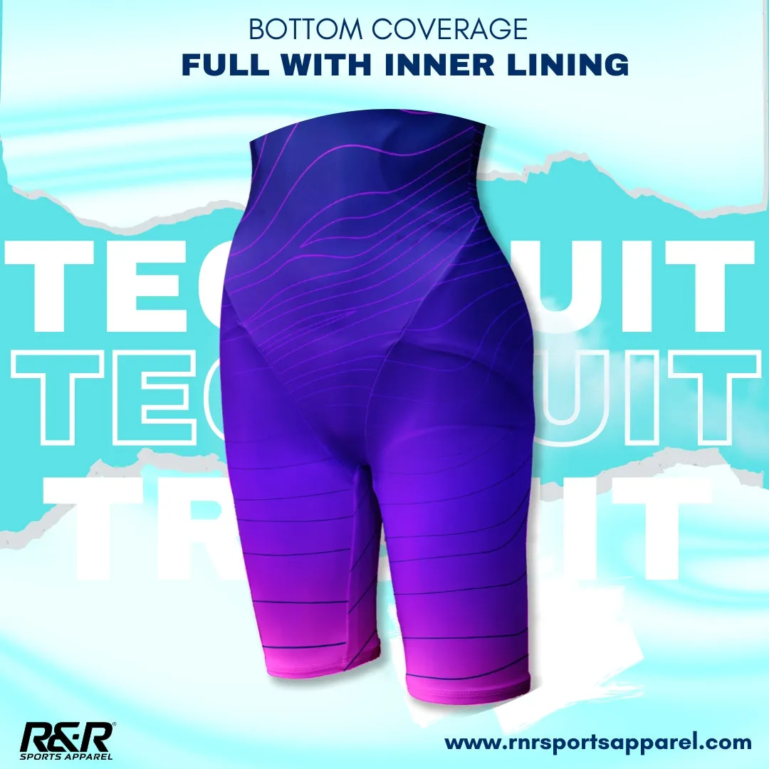 Mystic Purple Women's Open Back Kneeskin Tech Suit Swimsuit