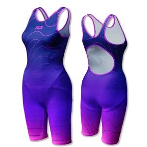Mystic Purple Women's Open Back Kneeskin Tech Suit Swimsuit