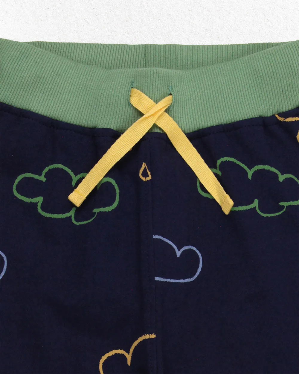 Navy Weather Print Joggers