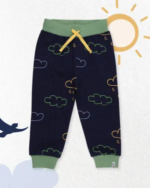 Navy Weather Print Joggers