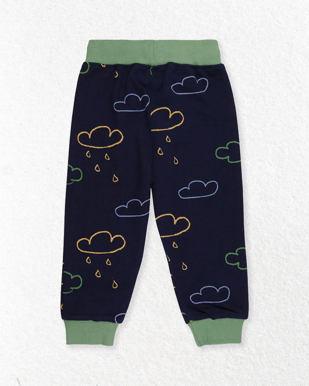 Navy Weather Print Joggers
