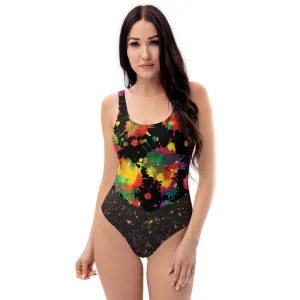 Neon Paint Splothes - One-Piece Swimsuit