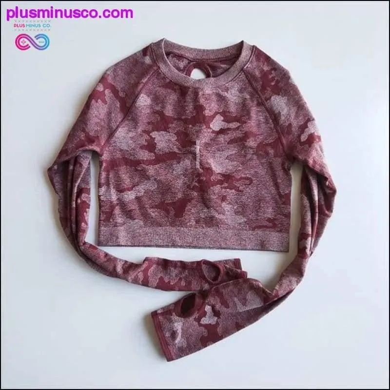 New camo seamless leggings 5 colors cam long sleeve crop top