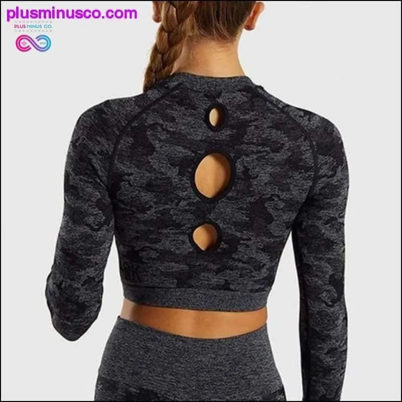 New camo seamless leggings 5 colors cam long sleeve crop top