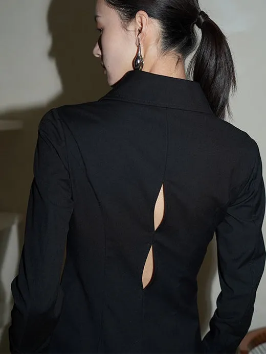 New Chinese Style Wool Blend Hollow Shirt