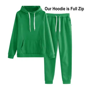 NEW DDAPJ Women's Sweatsuit 2 Piece Set, Hooded Tracksuits Set Long Sleeve Sweatshirt Jogging Pants Fall Outfits Lounge Sets Green, Tag Says XXL Fits L/XL