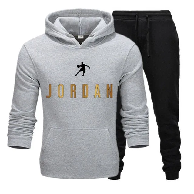 New Fashion Mens Clothing Pullovers Sweater Cotton Men Tracksuits Hoodie Two Pieces   Pants Sports Shirts Fall Winter Track suit