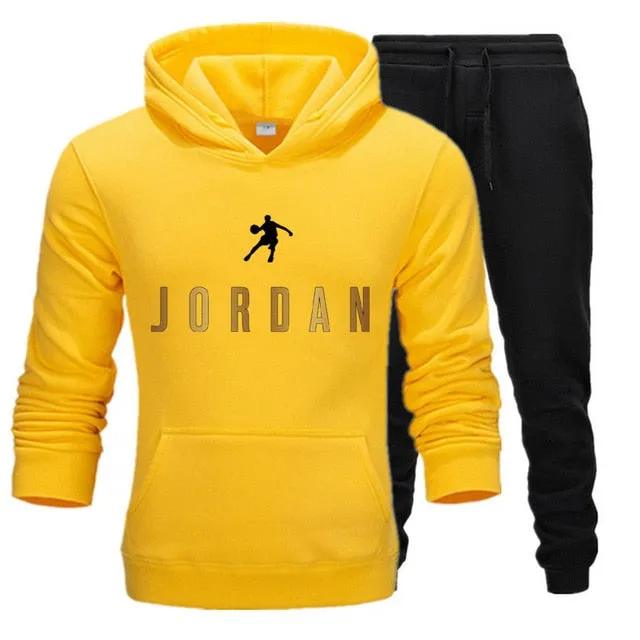 New Fashion Mens Clothing Pullovers Sweater Cotton Men Tracksuits Hoodie Two Pieces   Pants Sports Shirts Fall Winter Track suit