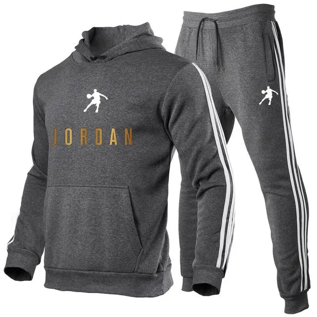 New Fashion Mens Clothing Pullovers Sweater Cotton Men Tracksuits Hoodie Two Pieces   Pants Sports Shirts Fall Winter Track suit