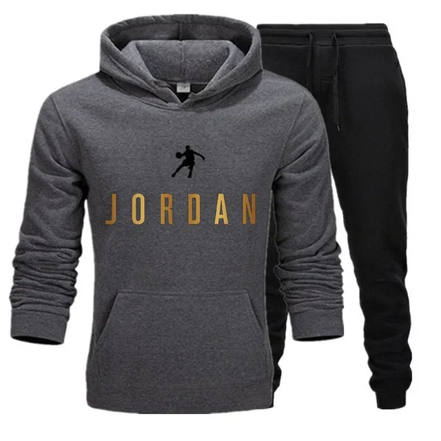 New Fashion Mens Clothing Pullovers Sweater Cotton Men Tracksuits Hoodie Two Pieces   Pants Sports Shirts Fall Winter Track suit