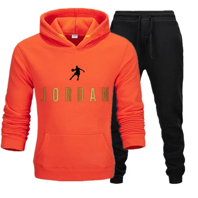 New Fashion Mens Clothing Pullovers Sweater Cotton Men Tracksuits Hoodie Two Pieces   Pants Sports Shirts Fall Winter Track suit