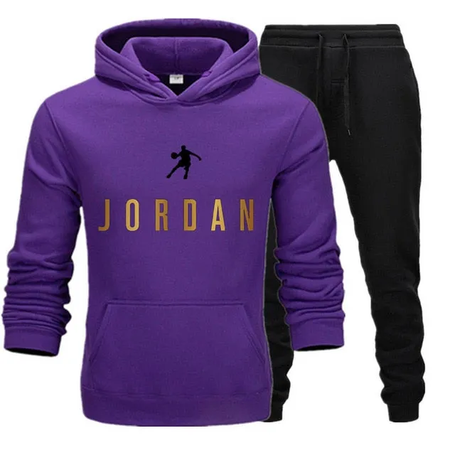 New Fashion Mens Clothing Pullovers Sweater Cotton Men Tracksuits Hoodie Two Pieces   Pants Sports Shirts Fall Winter Track suit