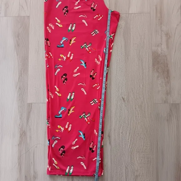 New Kate Spade Pajama Pants Set Red Stylish Shoes Long Sleeve Button Front Large