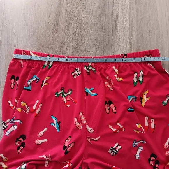 New Kate Spade Pajama Pants Set Red Stylish Shoes Long Sleeve Button Front Large