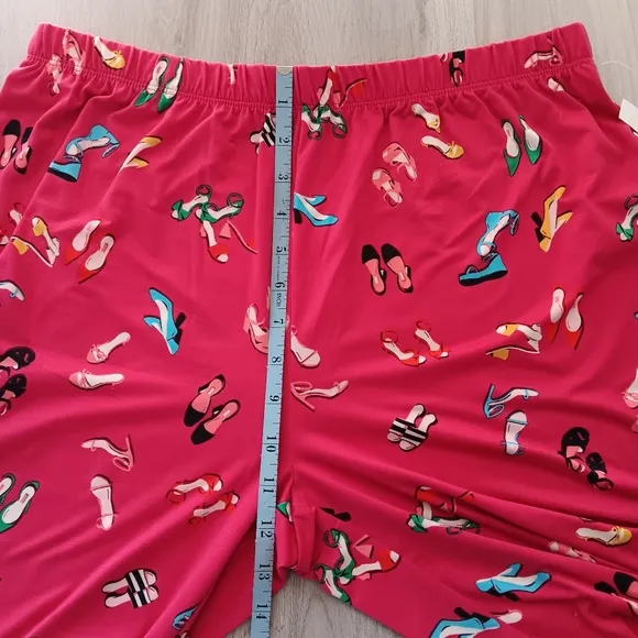 New Kate Spade Pajama Pants Set Red Stylish Shoes Long Sleeve Button Front Large