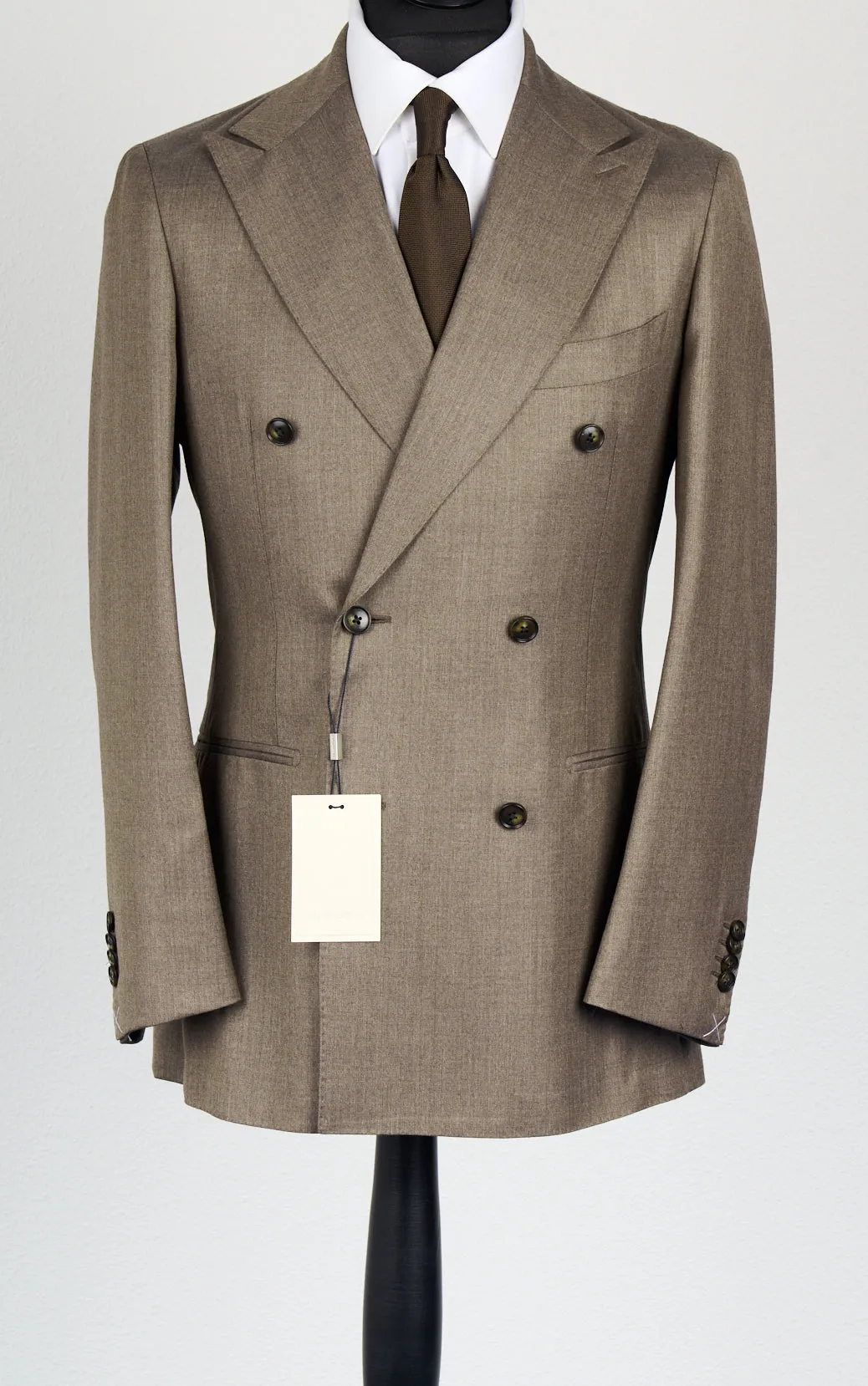New Suitsupply Havana Taupe Pure Wool Super 130s All Season Suit - Size 44R